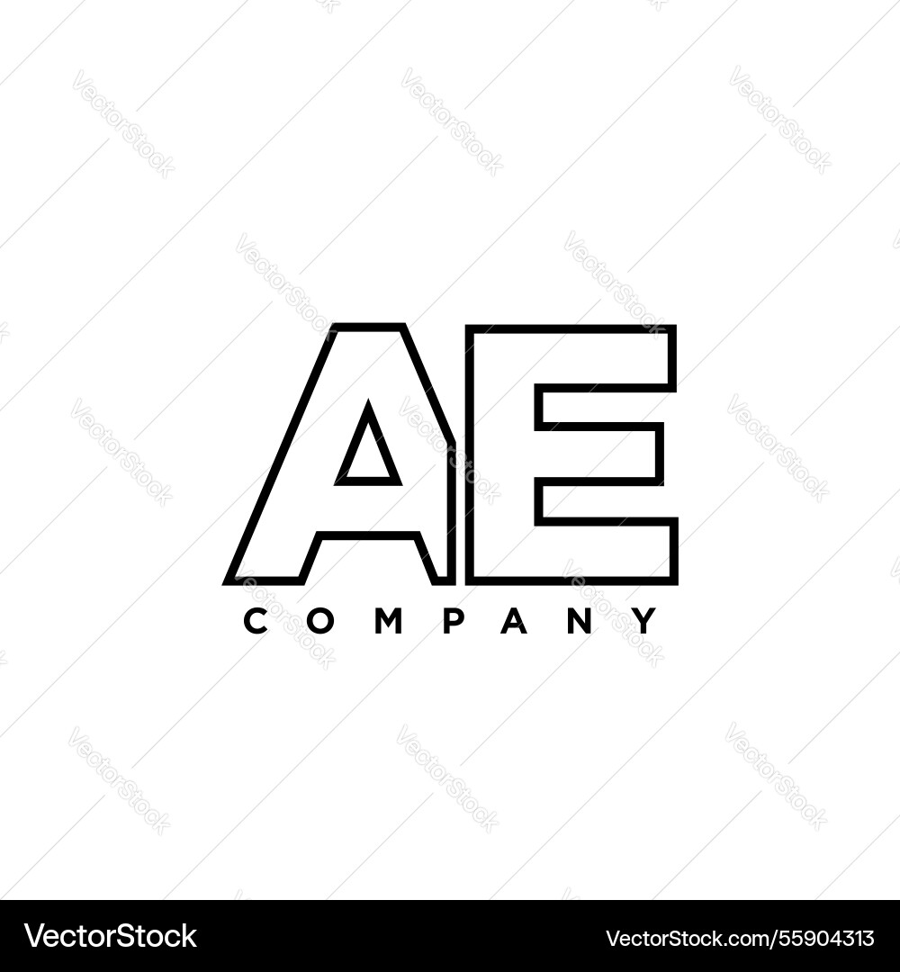 Letter a and e ae logo design template minimal Vector Image