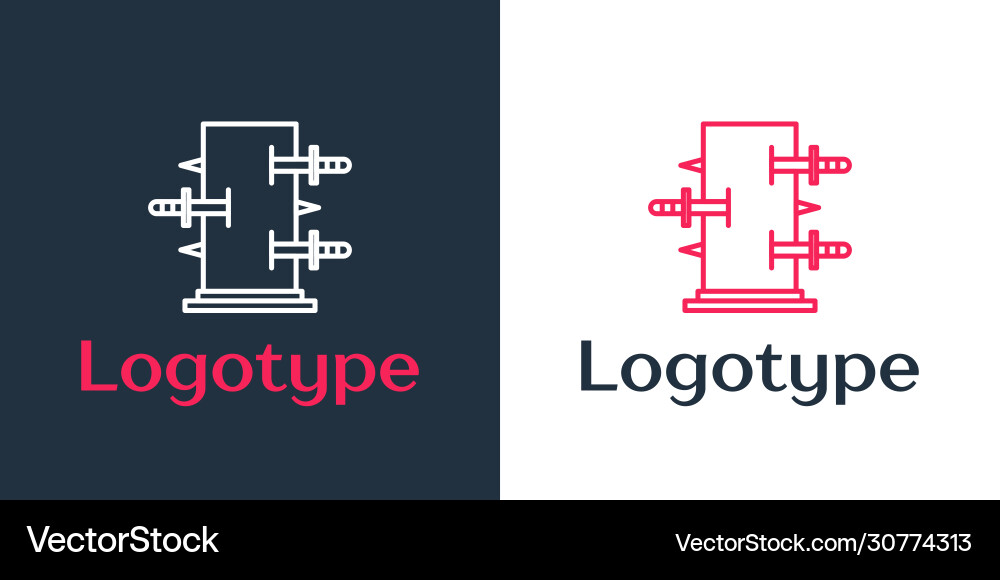 Logotype line magic box trunk for tricks Vector Image