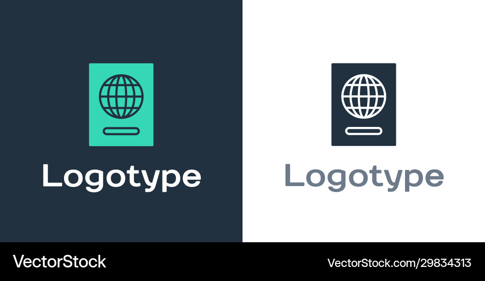 Logotype passport with biometric data icon Logotype passport with biometric data icon vector image