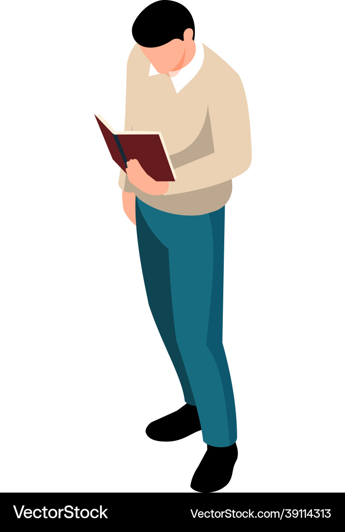 Man reading icon vector image