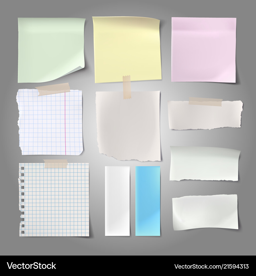 Paper blank notes office document message Vector Image