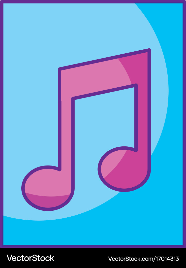 Paper document with music note isolated icon Vector Image