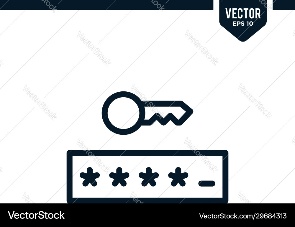 Password icon collection in line style Password icon collection in line style vector image