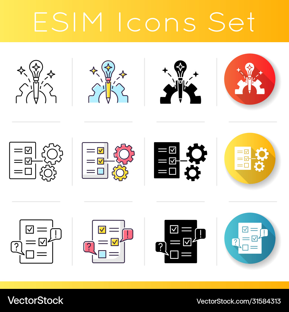 Project experiment icons set Project experiment icons set vector image