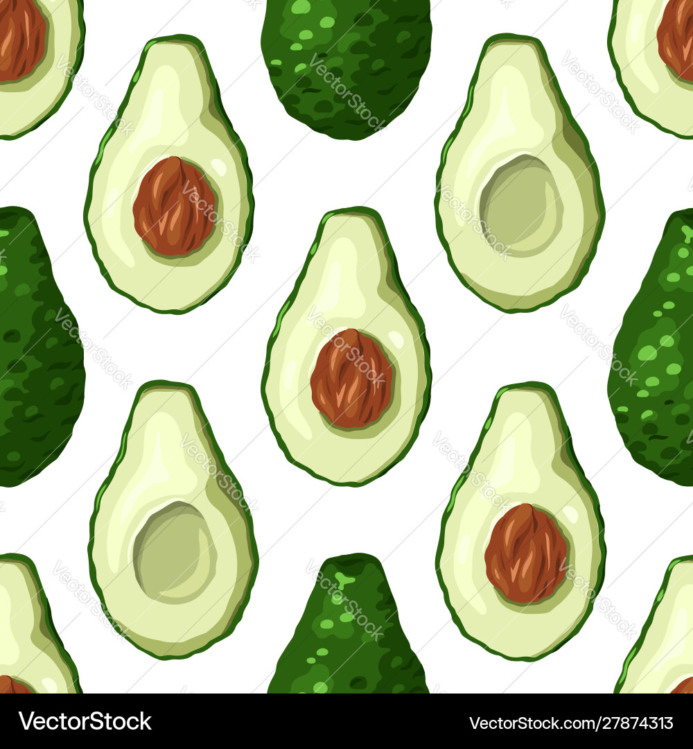 Seamless pattern with avocado halves in a row Seamless pattern with avocado halves in a row vector image