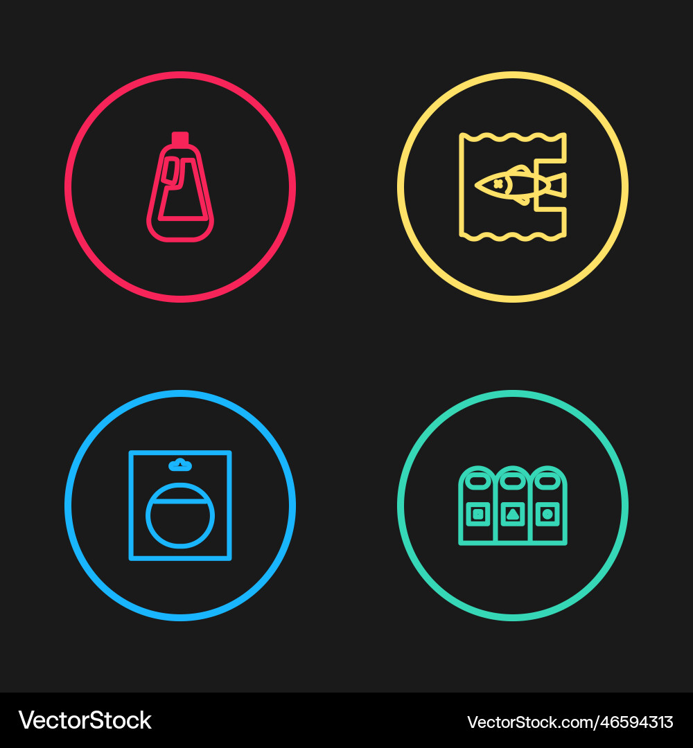 Set line battery in pack trash garbage cans Set line battery in pack trash garbage cans Vector Image