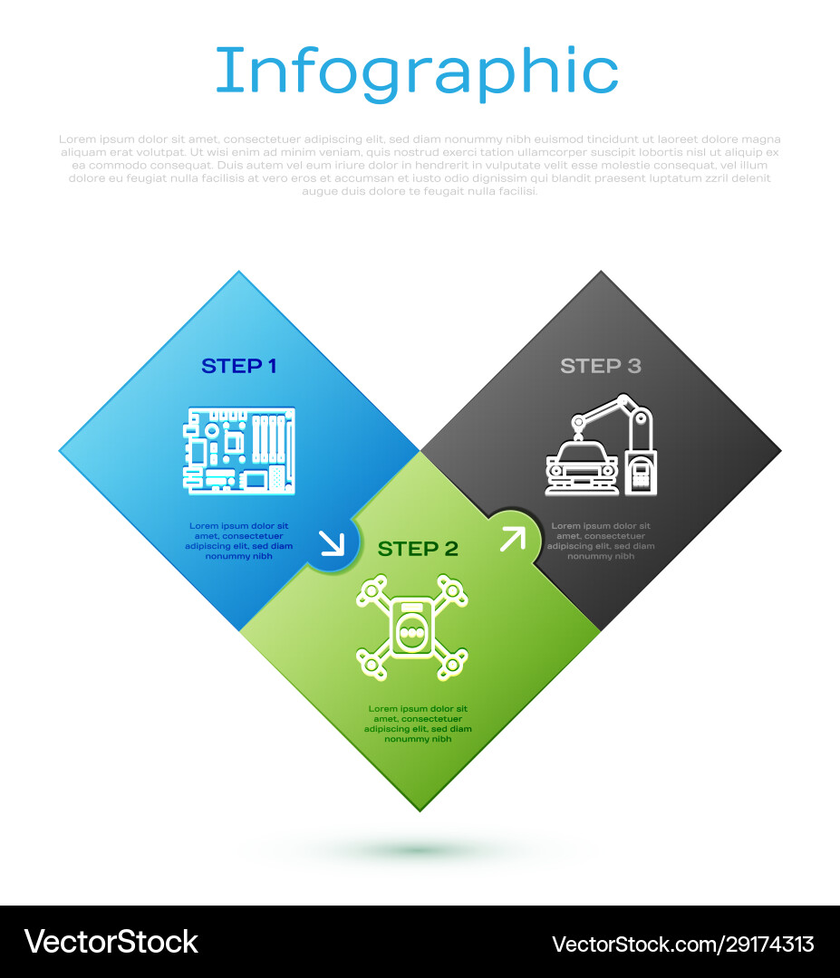 Set line electronic computer components Vector Image