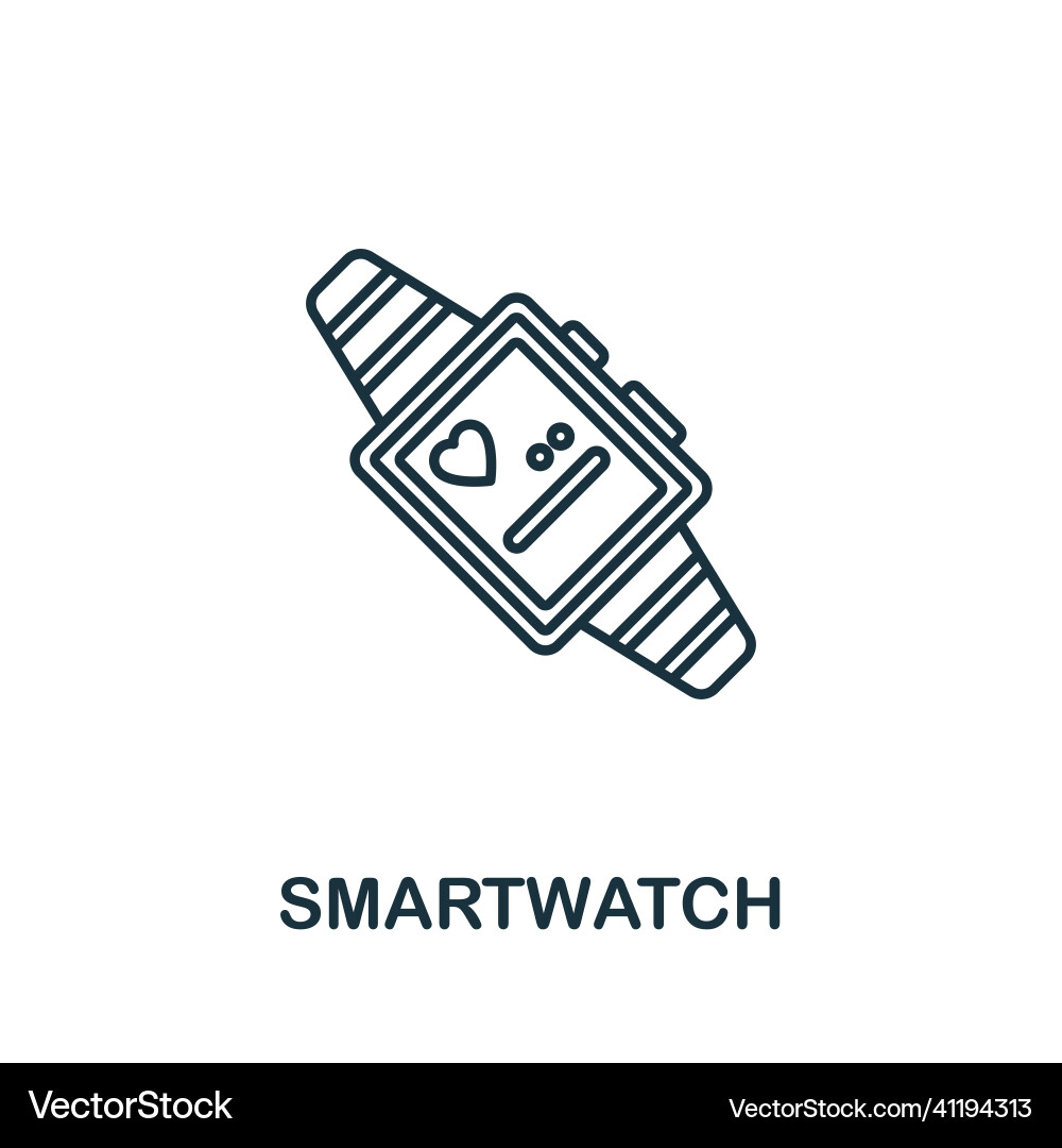 Smartwatch icon line element from internet Smartwatch icon line element from internet vector image