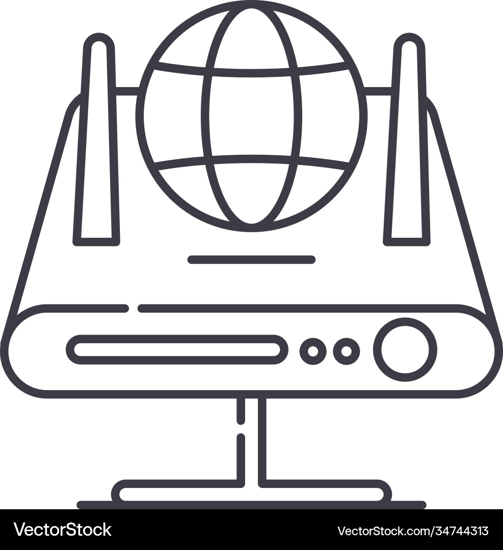 Switch router icon linear isolated Switch router icon linear isolated vector image
