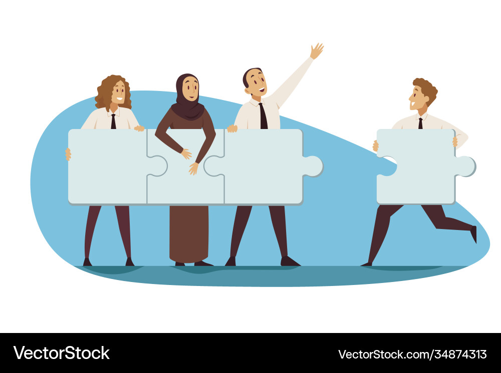 Teamwork & Puzzle Connection vector image