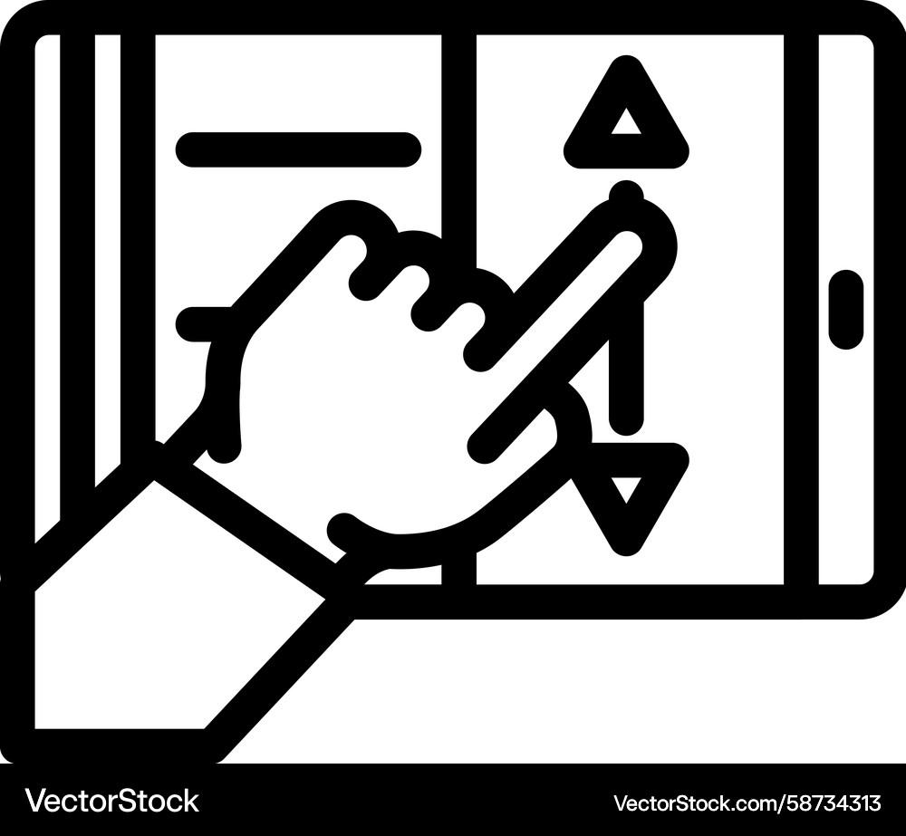Touchscreen Control Line Icon Vector Image