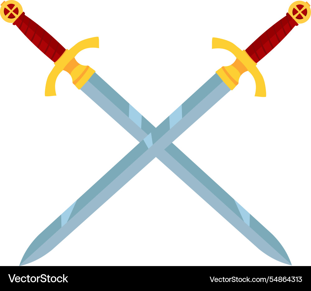 Two crossed swords Royalty Free Vector Image - VectorStock