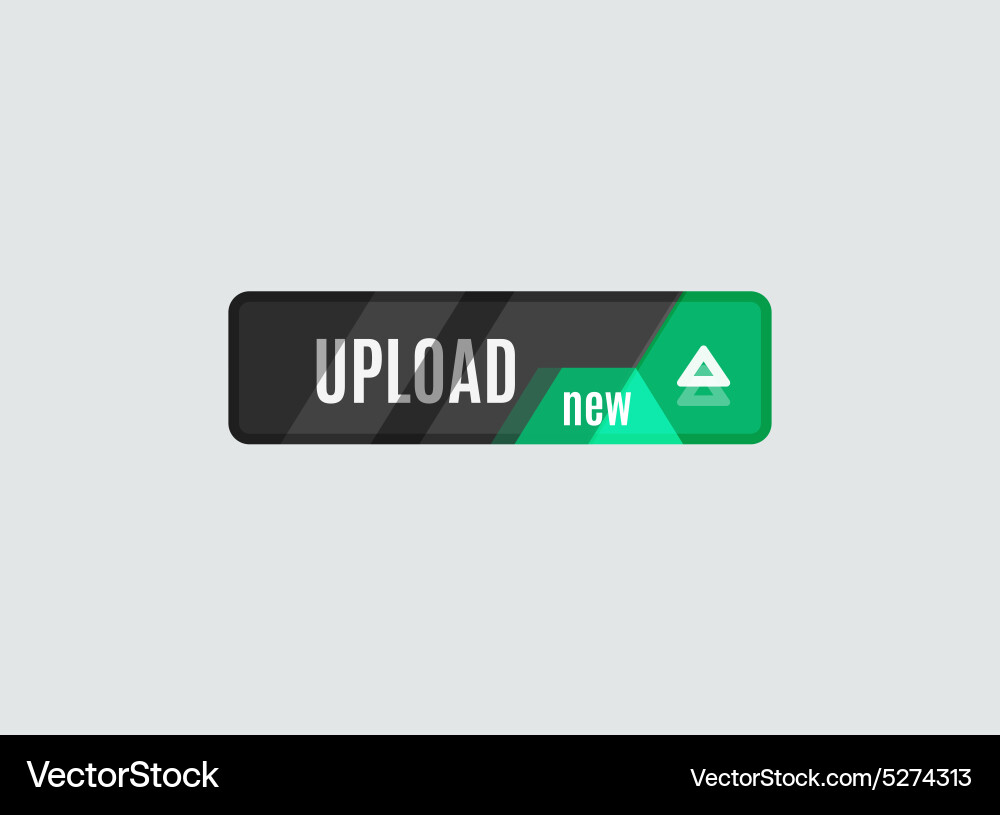Upload button futuristic hi-tech ui design vector image