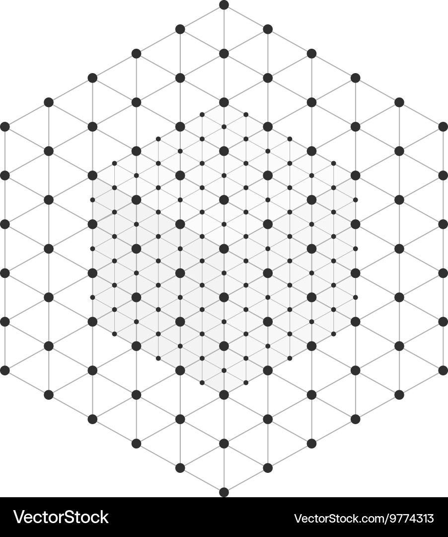 Wireframe Cube Mesh vector image