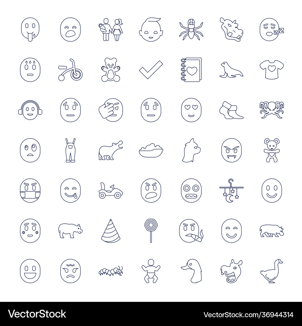 49 niedliche Icons Vektorbild