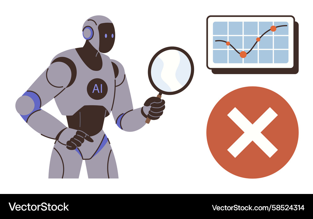 AI Data Analysis & Trend Detection Vector Image