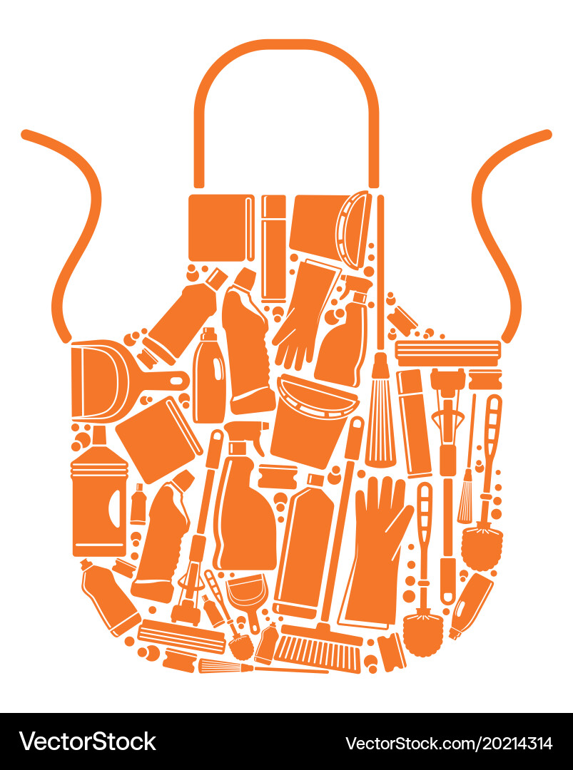 Apron for cleaning vector image