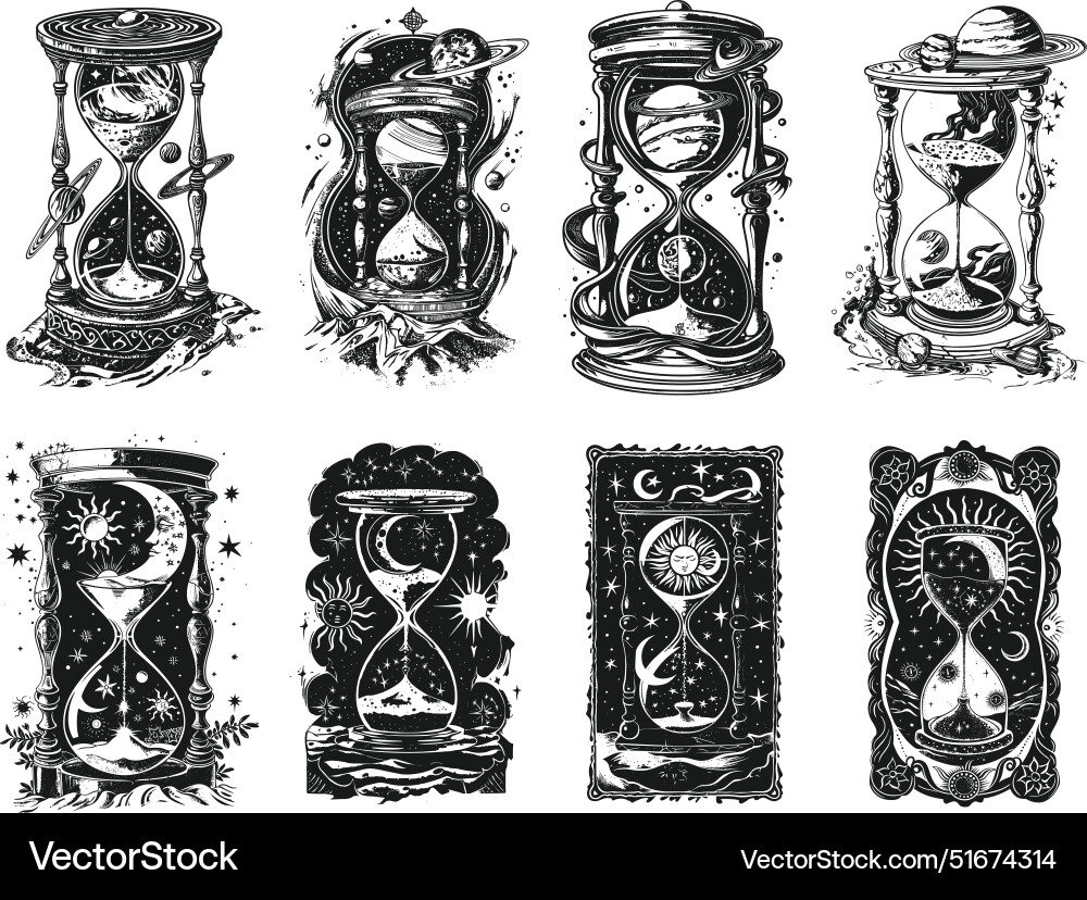 Astrological Hourglass Tattoo – Royalty-Free Vector | VectorStock, image size:1000x828