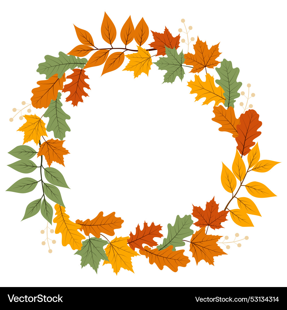 Autumn circle frame with space for text Autumn circle frame with space for text vector image