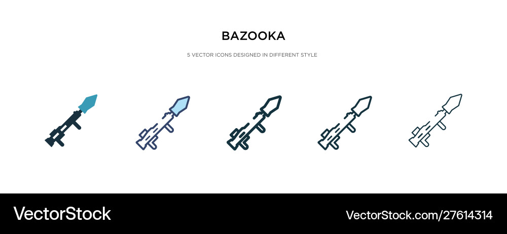 Bazooka icon in different style two colored Vector Image