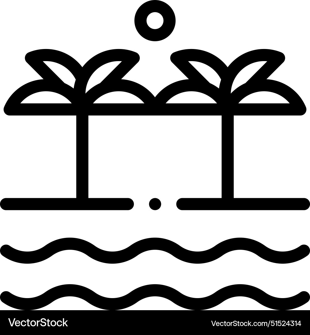 Beach icon thin linear style design isolated Beach icon thin linear style design isolated vector image