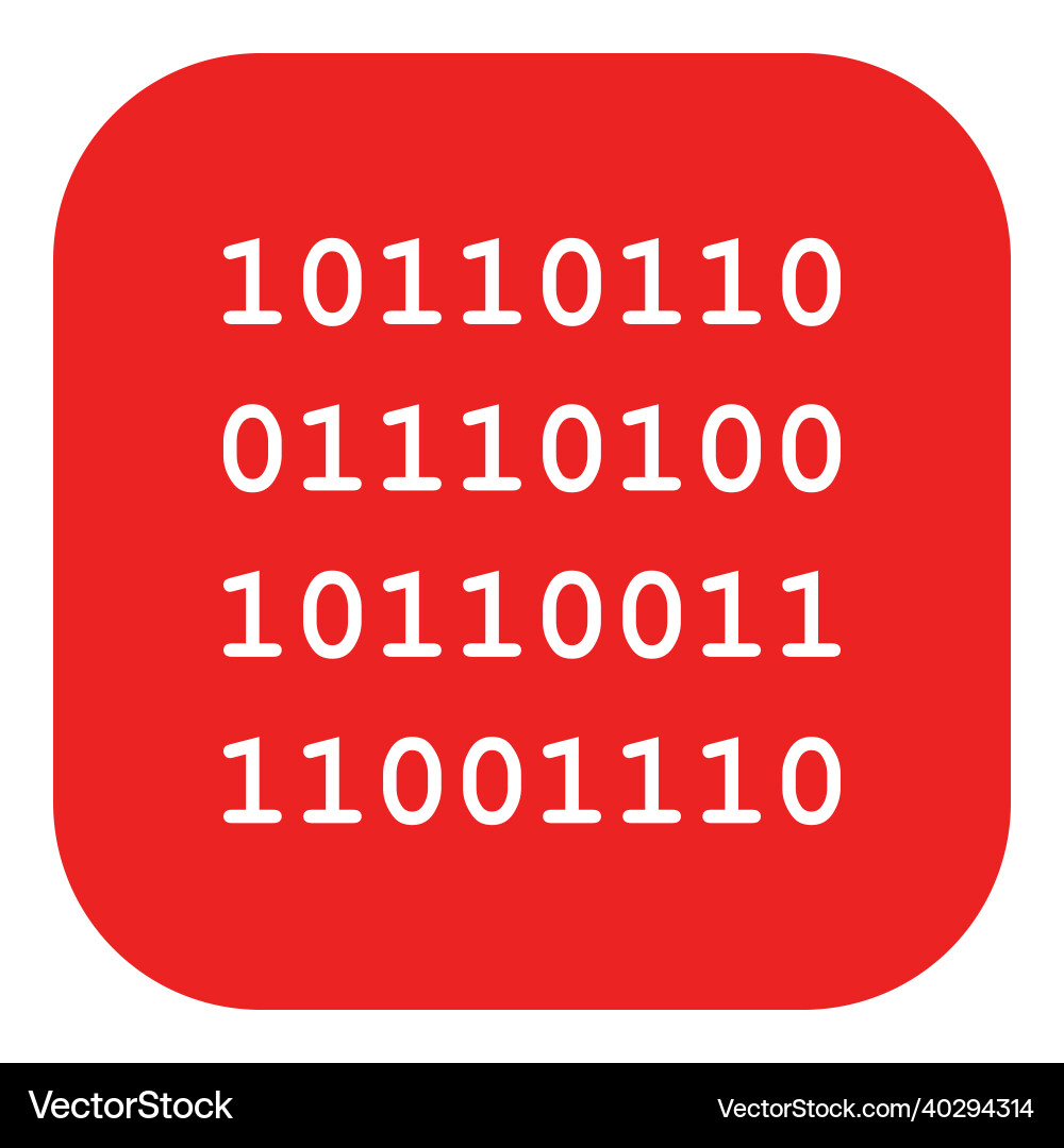 Binary code and app icon vector image