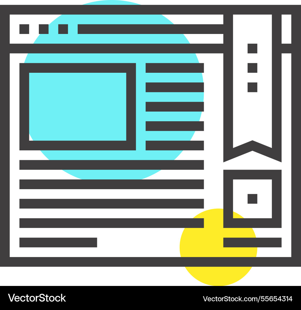 Bookmarks flat line web icon concept Bookmarks flat line web icon concept vector image
