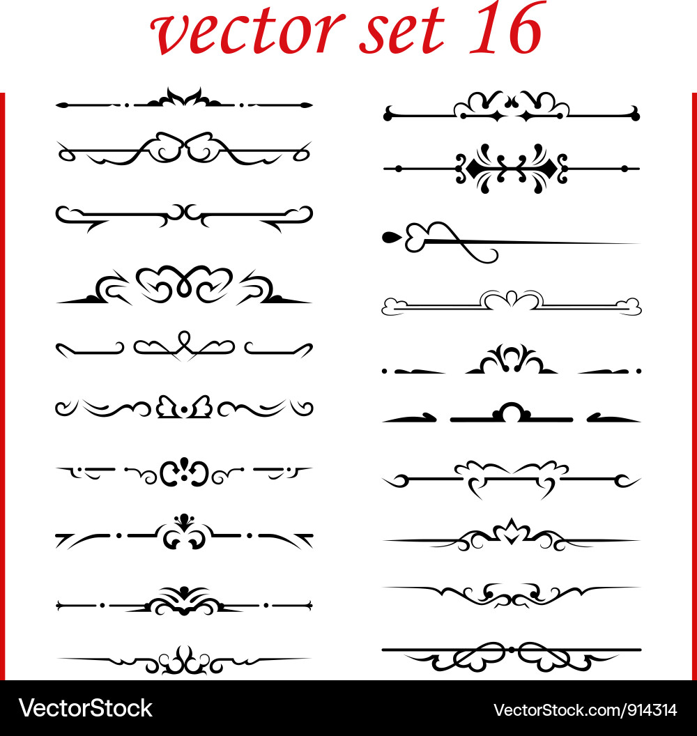 Calligraphic Flourish Set vector image