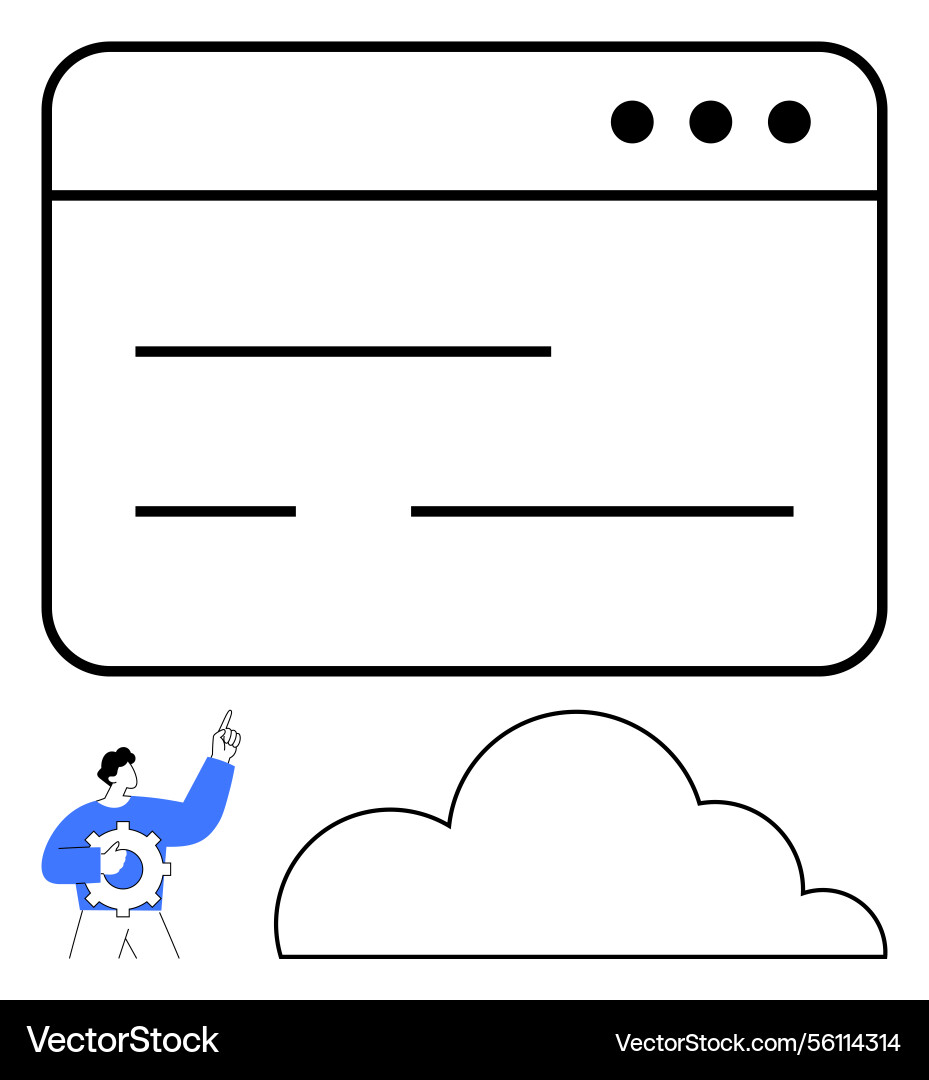 Cloud-based application with user interaction Cloud-based application with user interaction vector image