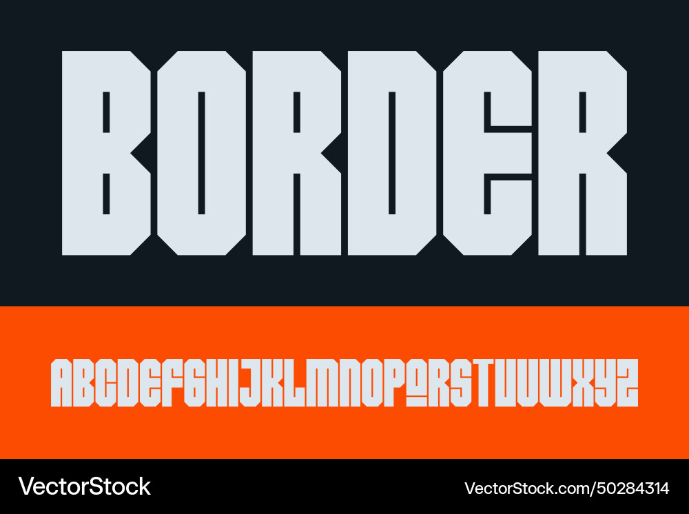 Design border typeface alphabet typography font Design border typeface alphabet typography font vector image