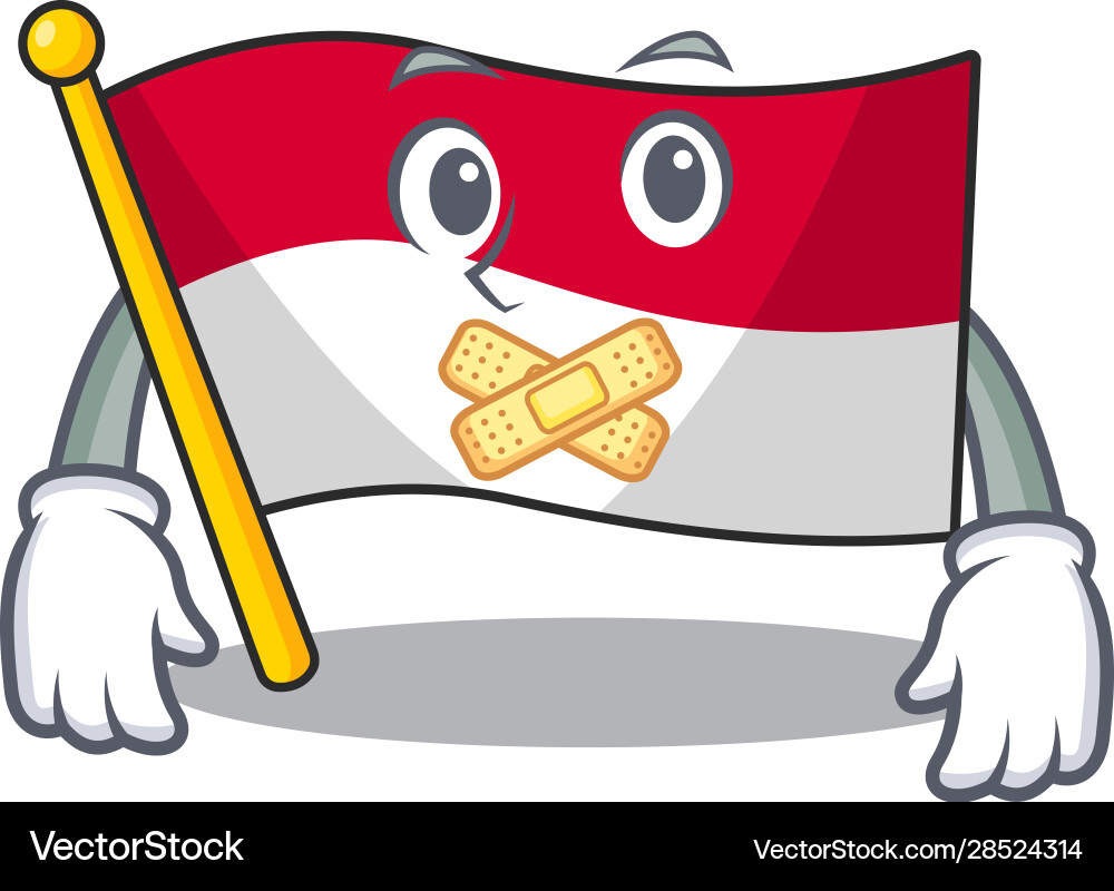 Flag monaco scroll mascot cartoon character design Vector Image