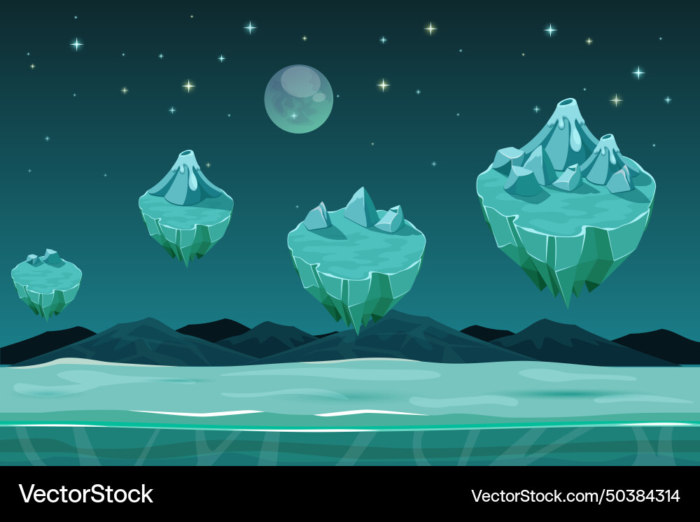 Frozen game planet horizontal background pattern Frozen game planet horizontal background pattern vector image