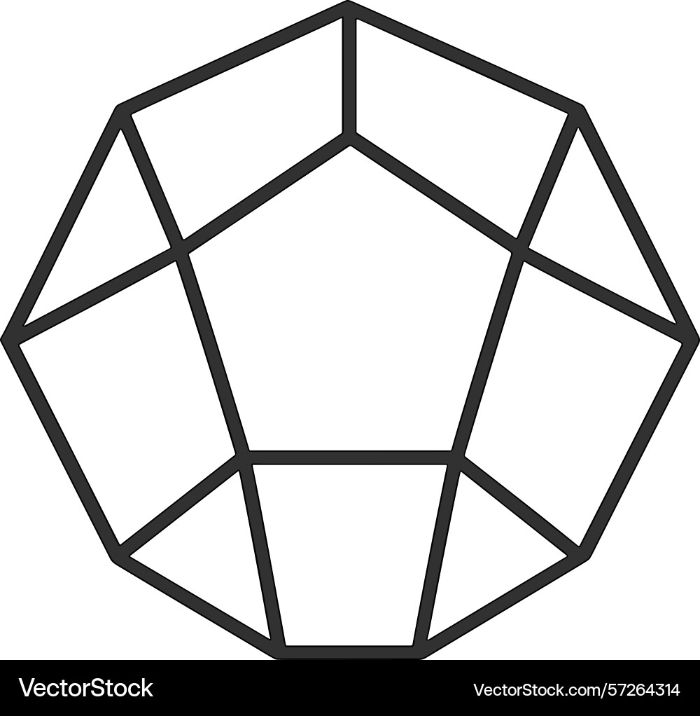 Geometric polygon with multiple sides presented vector image