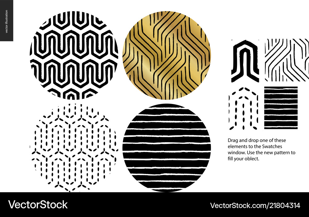 Hand drawn patterns - rounded Hand drawn patterns - rounded vector image