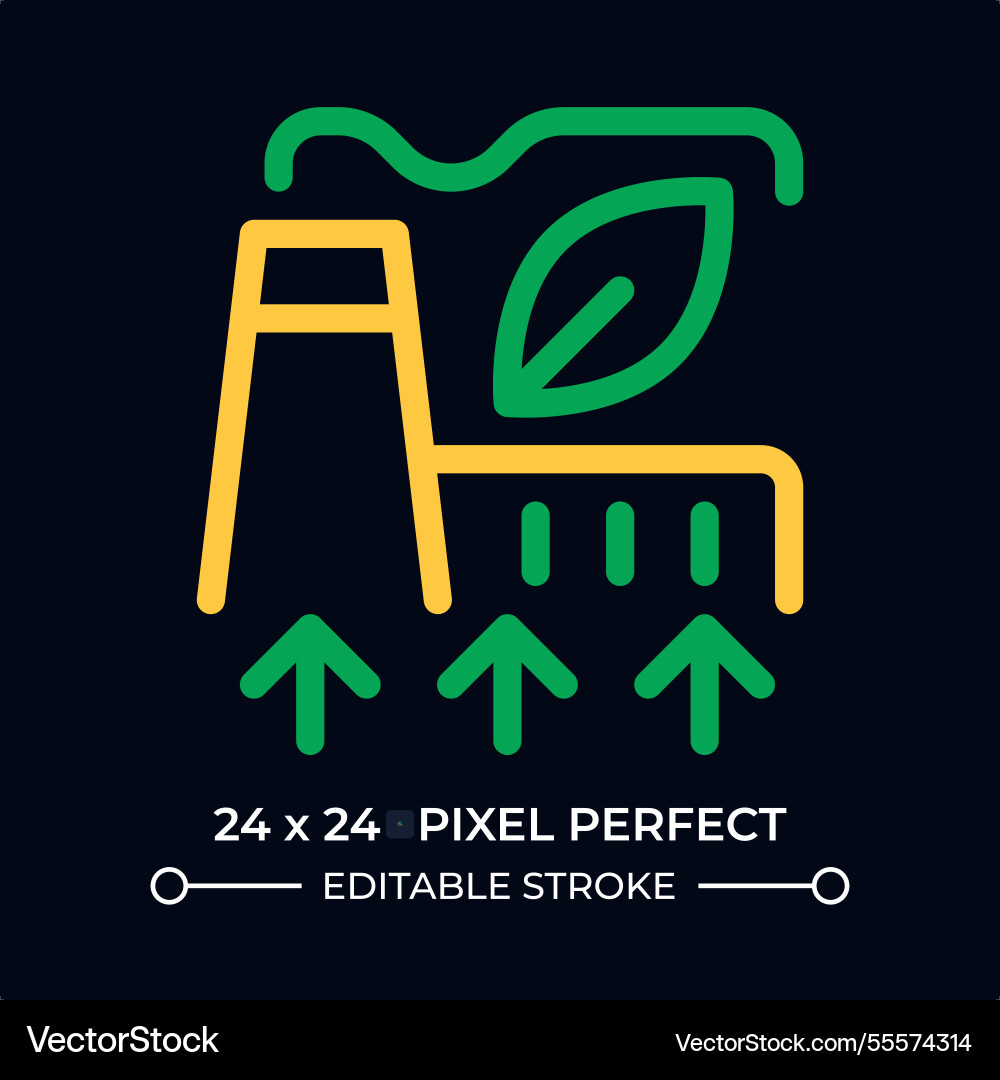 Improving green factory dark color line ui icon Improving green factory dark color line ui icon vector image