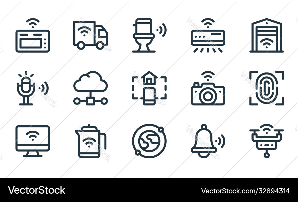 Internet things line icons linear set quality Internet things line icons linear set quality Vector Image