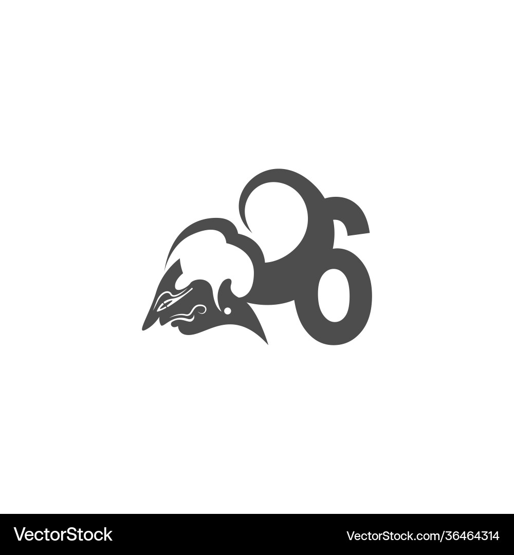 Javanese puppet icon with number logo design Javanese puppet icon with number logo design vector image