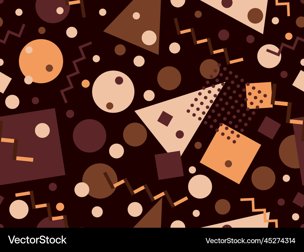 Seamless pattern with geometric shapes in 80s Seamless pattern with geometric shapes in 80s vector image