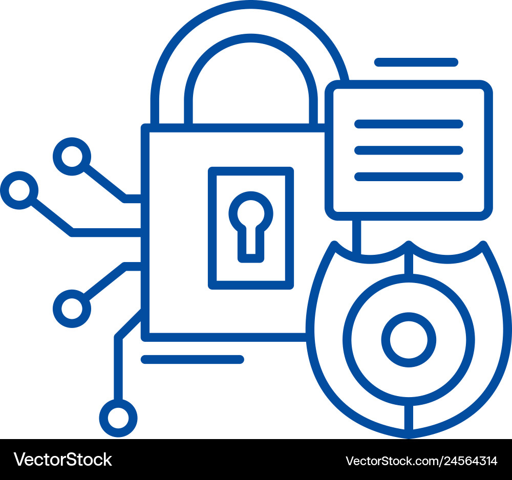 Security Framework Line Icon vector image