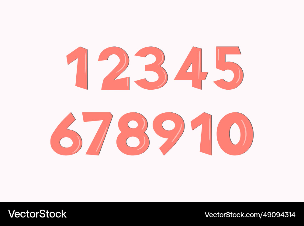 Set of colorful numbers Set of colorful numbers Vector Image