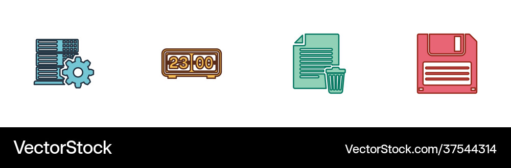 Set server setting retro flip clock delete file Vector Image