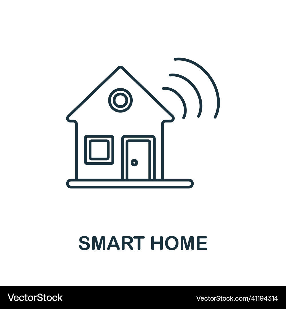 Smart home icon line element from internet Smart home icon line element from internet vector image