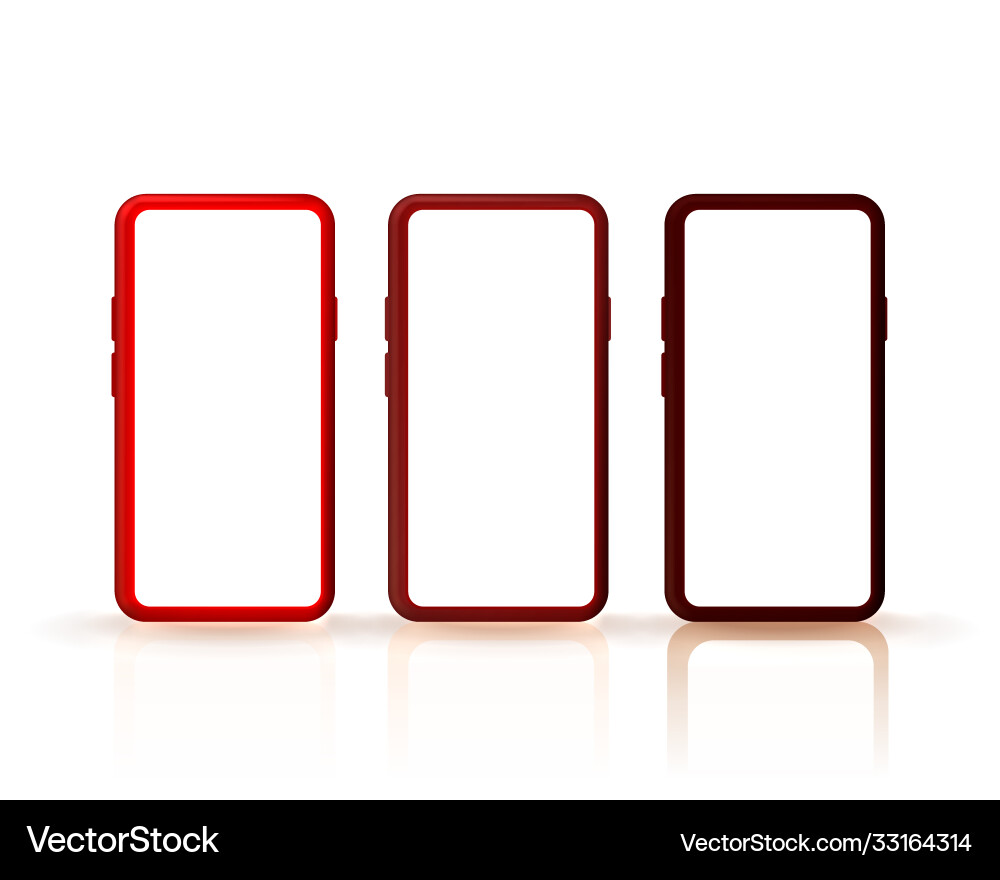 Smartphone color set collection mobile display Smartphone color set collection mobile display vector image