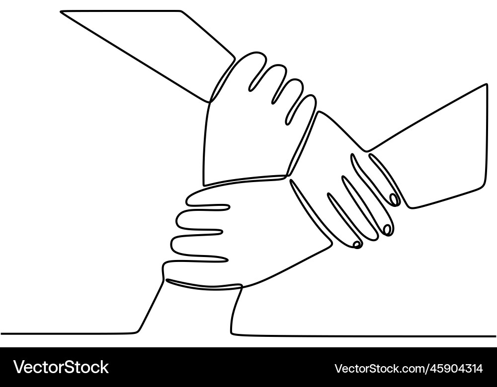 Three Hands Holding - Unity Concept vector image