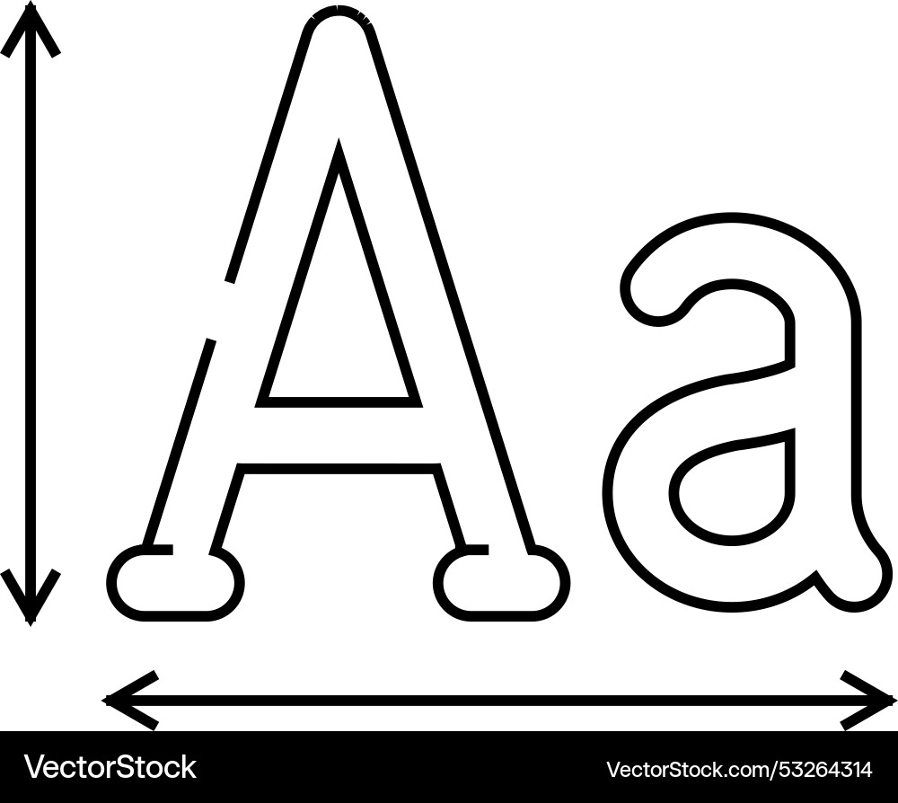 Typography ux ui design line icon Typography ux ui design line icon vector image