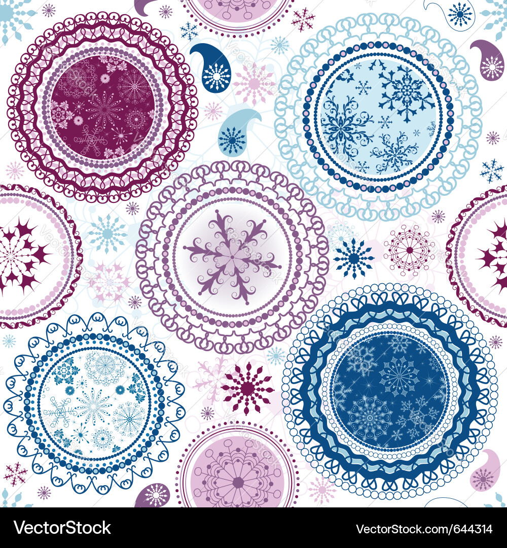 Winter Snowflake Pattern vector image