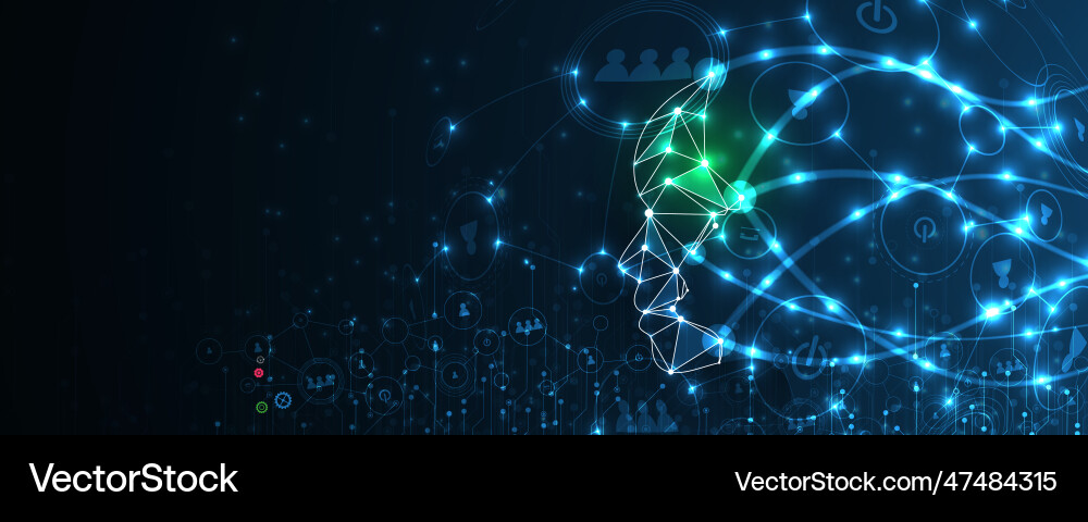 Abstract artificial intelligence cloud computing Abstract artificial intelligence cloud computing vector image