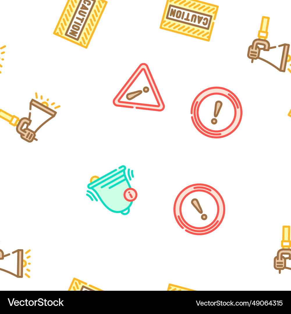 Alert caution error danger seamless pattern Vector Image