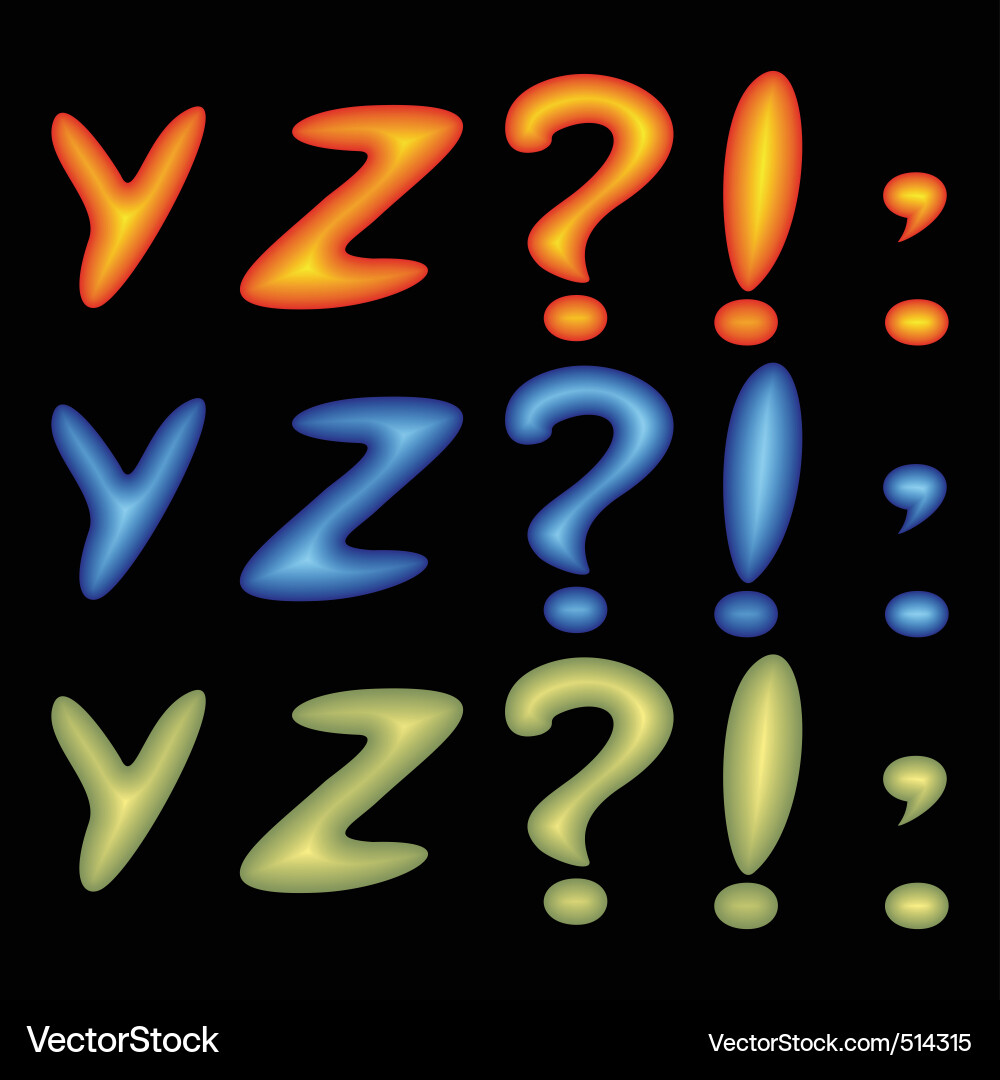 Alphabet Letters and Punctuation Marks Vector Image