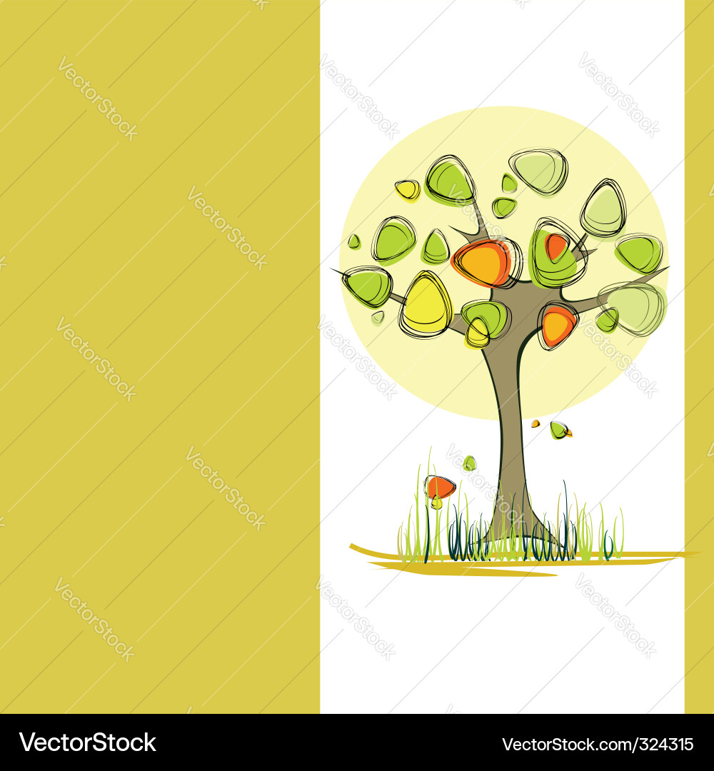Autumn background with tree Vector Image